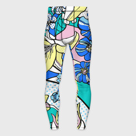 Мужские тайтсы 3D с принтом Яркие цветы в стиле поп арт в Курске,  |  | art | composition | fashion | flowers | pop art | искусство | композиция | мода | поп арт | цветы