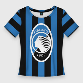 Женская футболка 3D Slim с принтом ФК АТАЛАНТА в Курске,  |  | art | atalanta fc | atalanta football club | background | bergamo | club | emblem | football | italy | logo | serie a | sport | арт | бергамо | италия | клуб | логотип | серия а | спорт | фк аталанта | фон | футбол | футбольный клуб аталанта