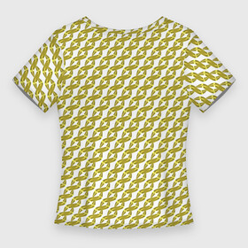 Женская футболка 3D Slim с принтом Золотой блестящий орнамент в Курске,  |  | блестящий | желтый | золотой | кольца | кольчуга | орнамент | узор