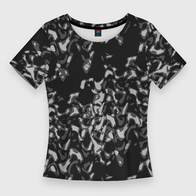 Женская футболка 3D Slim с принтом Абстрактный узор в темных серых тонах в Курске,  |  | abstraction | fashion | grey | абстрактный узор | пятна | разводы | серый | темно серый