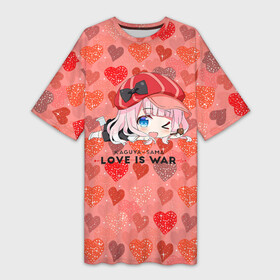 Платье-футболка 3D с принтом Love is war   Госпожа Кагуя в Курске,  |  | love is war | аниме | анимешники | госпожа кагуя | тян | тянка | цубамэ коясу