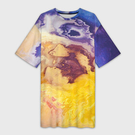 Платье-футболка 3D с принтом Тайфун Красок в Курске,  |  | abstraction | acrylic | art | paint | painting | spots | typhoon | абстракция | акриловая | живопись | искусство | краска | пятна | тайфун