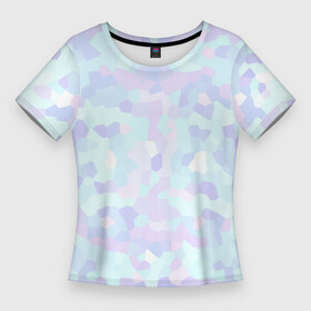 Женская футболка 3D Slim с принтом Абстрактный камуфляж в пастельных цветах в Курске,  |  | абстракция | геометрия | камуфляж | пастельные цвета | розовый | сиревый | узор