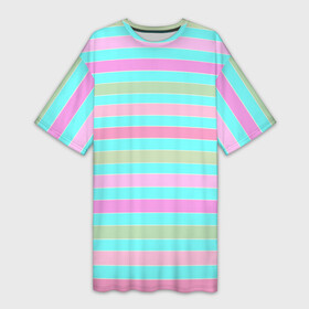 Платье-футболка 3D с принтом Pink turquoise stripes horizontal Полосатый узор в Курске,  |  | Тематика изображения на принте: pink | stripes | turquoise | бирюзовый | горизонтальные полосы | зеленые полосы | полосатый узор | разноцветные полосы | розовый