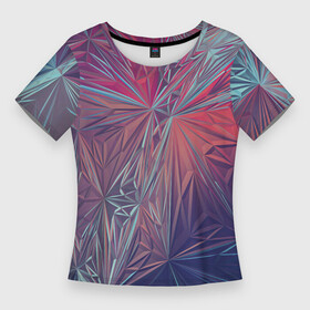 Женская футболка 3D Slim с принтом Абстрактные Многоугольные Кристаллы в Курске,  |  | abstraction | crystal | crystals | figure | geometry | isometric | pattern | shape | абстракция | геометрия | изометрический | кристалл | кристаллы | узор | фигура | форма
