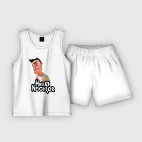 Детская пижама с шортами хлопок с принтом Hello Neighbor  Привет сосед Ник Рот в Курске,  |  | Тематика изображения на принте: hello neighbor | видеоигра | игра | ник рот | привет сосед | сосед | теодор питерсон