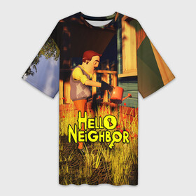 Платье-футболка 3D с принтом Hello Neighbor  Привет сосед  Сосед поливает в Курске,  |  | hello neighbor | видеоигра | игра | ник рот | привет сосед | сосед | теодор питерсон