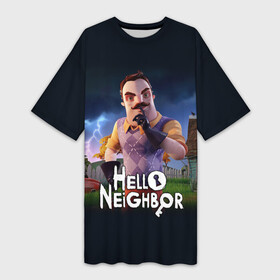 Платье-футболка 3D с принтом Hello Neighbor  игра Привет сосед в Курске,  |  | hello neighbor | видеоигра | игра | привет сосед | сосед | теодор питерсон