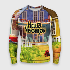 Мужской рашгард 3D с принтом Hello Neighbor: Дом в Курске,  |  | Тематика изображения на принте: hello neighbor | видеоигра | игра | ник рот | привет сосед | сосед | теодор питерсон