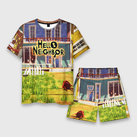 Мужской костюм с шортами 3D с принтом Hello Neighbor: Дом в Курске,  |  | Тематика изображения на принте: hello neighbor | видеоигра | игра | ник рот | привет сосед | сосед | теодор питерсон