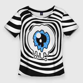 Женская футболка 3D Slim с принтом Глаз психоделика в Курске,  |  | волны | глаз | психоделика | психоделический | растекание | смайл