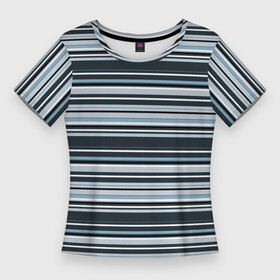 Женская футболка 3D Slim с принтом Горизонтальные синие, голубые, белые полосы в Курске,  |  | blue | horizontal | horizontal stripes | light blue | lines | retro | striped | stripes | strokes | white | белые | геометрический | горизонталь | горизонтальные полосы | линии | минимализм | полосатый | полосы | простой | ретро | синий | синий 