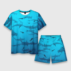 Мужской костюм с шортами 3D с принтом акулы  океан в Курске,  |  | shark | акула | акула молот | акулы | жители | клыки | море | морские | океан | рыба