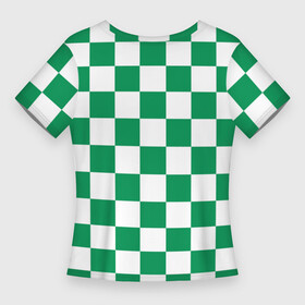 Женская футболка 3D Slim с принтом ФК Ахмат на фоне бело зеленой формы в квадрат в Курске,  |  | 1958 | ахмат | ахмат сила | грозный | квадрат | сила | фк ахмат | форма | футбол | чечня