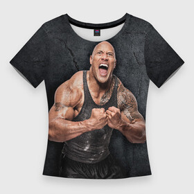 Женская футболка 3D Slim с принтом Dwayne Douglas Johnson в Курске,  |  | bodybuilder | businessman | dwayne douglas johnson | movie actor | producer | professional wrestler | the rock | бизнесмен | бодибилдер | дуэйн дуглас джонсон | кино актер | продюсер | профессиональный рестлер | скала