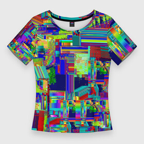 Женская футболка 3D Slim с принтом Vanguard fractal pattern в Курске,  |  | abstraction | fashion | fractal | glitch | pattern | vanguard | абстракция | авангард | глитч | мода | паттерн | фрактал
