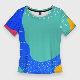 Женская футболка 3D Slim с принтом Geometry collor в Курске,  |  | абстрактные | геометрия | классика | классические | нейтральные | спокойные | узор | узоры