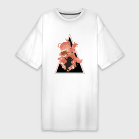 Платье-футболка хлопок с принтом Genshin impact Kli Art в Курске,  |  | Тематика изображения на принте: genshin | impact | kli | pyro | red girl | геншин | импакт | кли | красная девушка | пиро