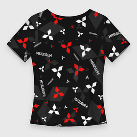 Женская футболка 3D Slim с принтом MITSUBISHI pattern в Курске,  |  | auto | autosport | avto | car | mitsubishi | race | street racing | авто | автоспорт | гонки | марка | машина | митсубиси | митсубиши | мицубиси | мицубиши | тачка
