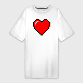 Платье-футболка хлопок с принтом Пиксельное сердце здоровье  Красный в Курске,  |  | abstraction | art | artwork | colorful | colors | game | graphics | health | heart | meme | memes | patterns | pixel | surrealism | sweethuman | sweethumen | абстракция | арт | графика | здоровье | игры | искусство | мем | мемы | пиксель | разноцветный | 