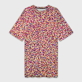 Платье-футболка 3D с принтом Цветное конфетти в Курске,  |  | abstraction | color | confetti | pattern | абстракция | конфетти | паттерн | цвет