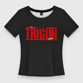 Женская футболка 3D Slim с принтом Триган гуманоидный тайфун в Курске,  |  | trigun | vash the stampede | вэш ураган | гуманоидный тайфун | трига