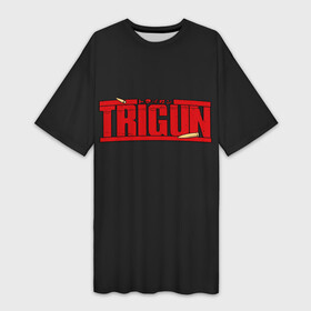 Платье-футболка 3D с принтом Триган гуманоидный тайфун в Курске,  |  | trigun | vash the stampede | вэш ураган | гуманоидный тайфун | трига