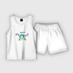 Детская пижама с шортами хлопок с принтом Капоэйра боевой танец в Курске,  |  | capoeira | боевой танец | боевые исскуства | единоборства | капоэйра | спорт | танец