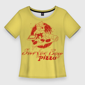 Женская футболка 3D Slim с принтом Stranger Things 4  Surfer boy pizza в Курске,  |  | stranger things | stranger things 4 | surfer boy pizza | загадочные события | очень странные дела