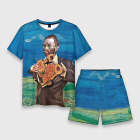 Мужской костюм с шортами 3D с принтом Ван Гог портрет с Подсолнухами в Курске,  |  | Тематика изображения на принте: винсент ван гог | мем | подсолнухи | художник | цветы