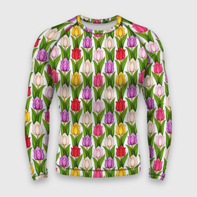 Мужской рашгард 3D с принтом тюльпаны разных цветов в Курске,  |  | Тематика изображения на принте: белые тюльпаны | желтые тюльпаны | розовые тюльпаны | тюльпаны | фиолетовые тюльпаны | цветы