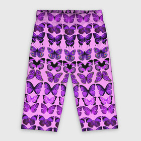 Велосипедки 3D с принтом Purple butterflies в Курске,  |  | Тематика изображения на принте: background | beautiful | colorful | insect | pattern | wings | бабочки | красивый | красочные | крылья | насекомое | узор | фиолетовый | фон