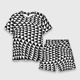 Мужской костюм с шортами 3D с принтом Геометрический паттерн  минимализм в Курске,  |  | geometry | minimalism | pattern | triangle | wave | волна | геометрия | минимализм | паттерн | треугольник