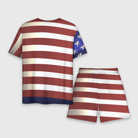 Мужской костюм с шортами 3D с принтом Американский флаг: блестящие звезды и полоски в Курске,  |  | Тематика изображения на принте: америка | блестящий | звезды | красный | перламутровый | полоска | синий | сша | флаг