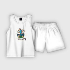 Детская пижама с шортами хлопок с принтом спорт: бегун в Курске,  |  | бег | бегать | бегун | бежит | спорт | спортсмен