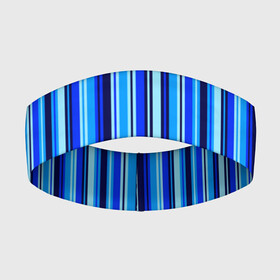 Повязка на голову 3D с принтом Сине голубые полосы в Курске,  |  | blue | dark blue | pattern | striped | stripes | полосатый | полосы | узор
