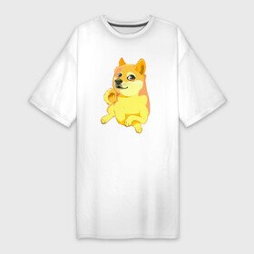 Платье-футболка хлопок с принтом Пёс Доге сидит и отдыхает в Курске,  |  | abstraction | art | colorful | colors | dog | doge | graphics | meme | memes | patterns | surrealism | sweethuman | sweethumen | абстракция | арт | графика | дог | доге | искусство | мем | мемы | пёс | песик | разноцветный | собака | сюрреализм | узоры | 