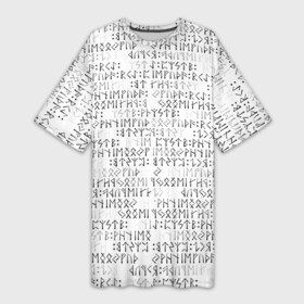 Платье-футболка 3D с принтом Паттерн футарк в Курске,  |  | Тематика изображения на принте: patern | pattern | runes | древние знаки | знак рода | знаки | иероглифы | патерн | паттерн | руны | русь | символы | славяне | славянская символика | футарк