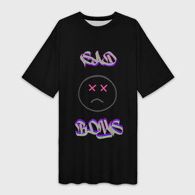 Платье-футболка 3D с принтом Sad Boys логотип в Курске,  |  | sad | sad boys | sad boys логотип | yung lean | грустные парни | грустный | грусть | печаль | сэд | тоска | треп сад | янг лин
