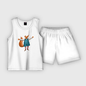 Детская пижама с шортами хлопок с принтом Лисица: обнимашки в Курске,  |  | лиса | лисица | лисичка | обнимает | обнимашки | обнимаю