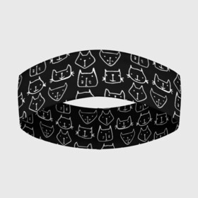 Повязка на голову 3D с принтом Милые Разные Мордочки Котов в Курске,  |  | animals | beast | cat | cute | животные | звери | кот | котейка | котёнок | коты | котэ | кошка | кошки | милый | мордочки | узор | чёрный