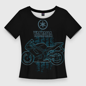 Женская футболка 3D Slim с принтом Yamaha moto theme в Курске,  |  | yamaha | байк | мотоциклы | ямаха | ямаха мото