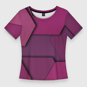 Женская футболка 3D Slim с принтом Геометрические фигуры в движении в Курске,  |  | 3d | 3д | геометрия | иллюзия | многоугольники | оптическая | фигуры | эффект