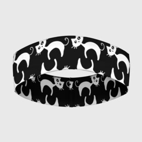 Повязка на голову 3D с принтом Крадущиеся Коты в Курске,  |  | animals | beast | cat | cute | животные | звери | кот | котейка | котёнок | коты | котэ | кошка | кошки | милый | узор | чёрный