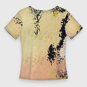 Женская футболка 3D Slim с принтом Кляксы на воде в Курске,  |  | клякса | краски | рисунок | рябь на воде | цвет
