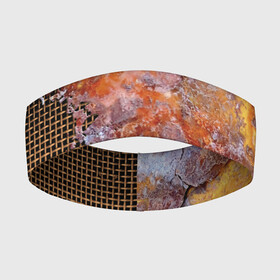 Повязка на голову 3D с принтом Ржавчина на сетке в Курске,  |  | armor | beautiful rust | iron | metal | metal mesh | rust on the mesh | броня | железо | красивая ржавчина | металл | металлическая сетка | ржавчина на сетке