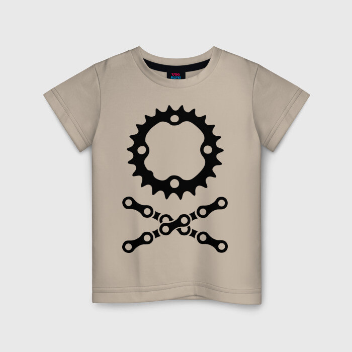 Детская футболка хлопок Велосипедная цепь и звездочка фото