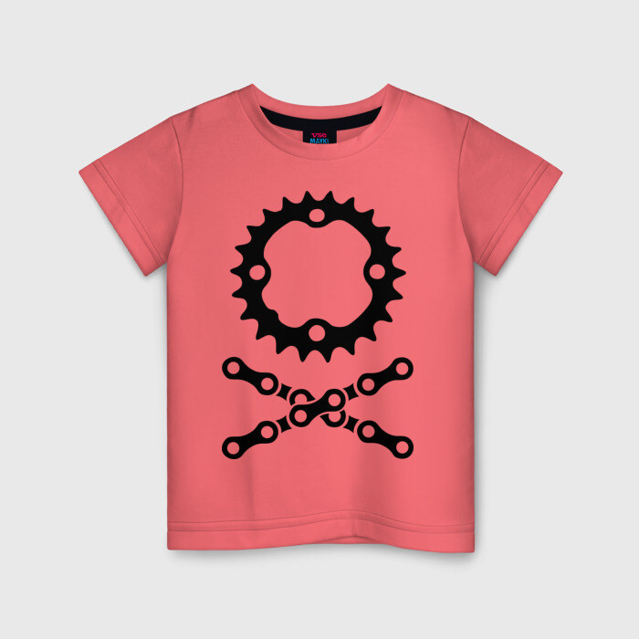 Детская футболка хлопок Велосипедная цепь и звездочка фото