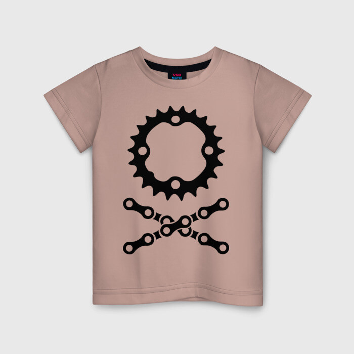 Детская футболка хлопок Велосипедная цепь и звездочка фото