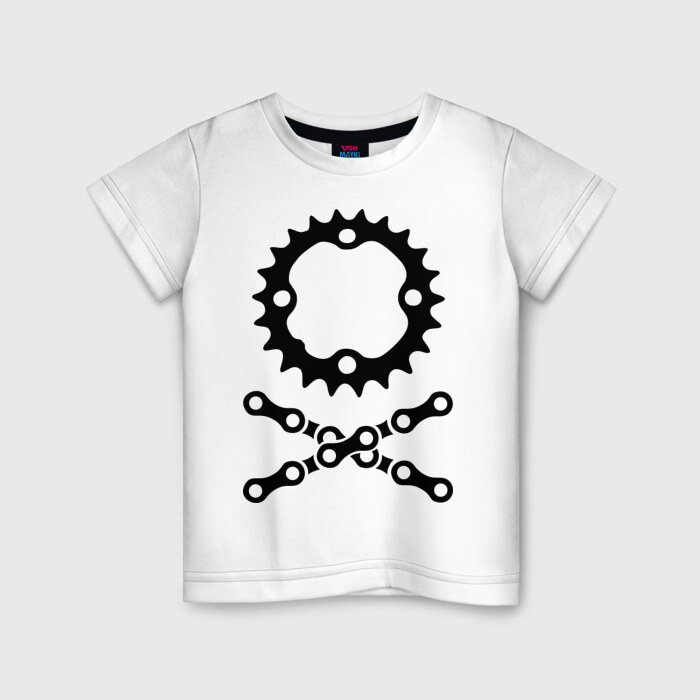 Детская футболка хлопок Велосипедная цепь и звездочка фото